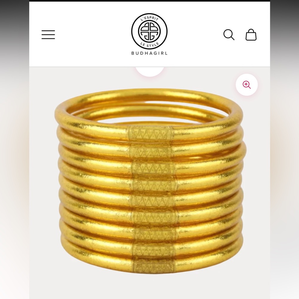 Budhagirl Gold Bangle Bracelet Set of 9– Small